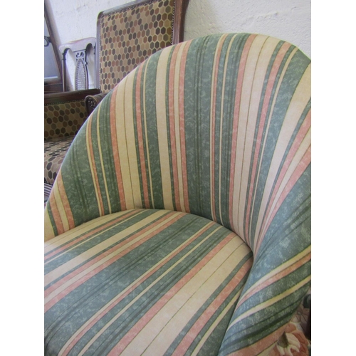 84 - Edwardian Lloyd Frame Tub Armchair Upholstered