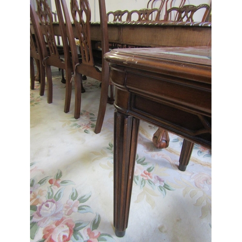 88 - Mahogany Occasional or End Table Square Form above Reeded Tapering Supports Approximately 24 Inches ... 