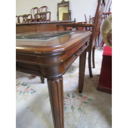 88 - Mahogany Occasional or End Table Square Form above Reeded Tapering Supports Approximately 24 Inches ... 