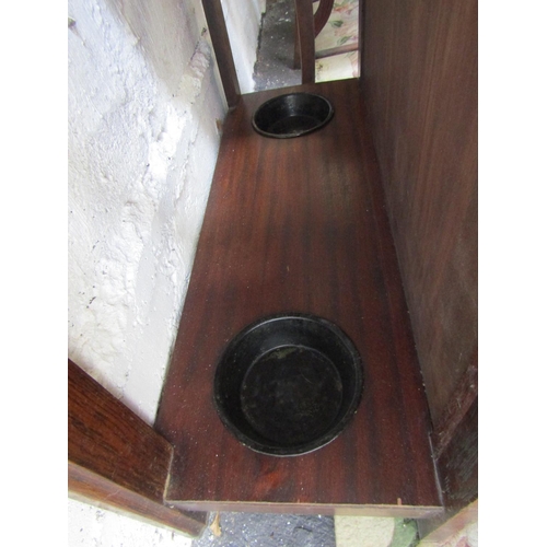 89 - Vintage Oak Hall Stand with Oval Inset Mirror Plate Approximately 3ft Wide x 6ft 4 Inches High