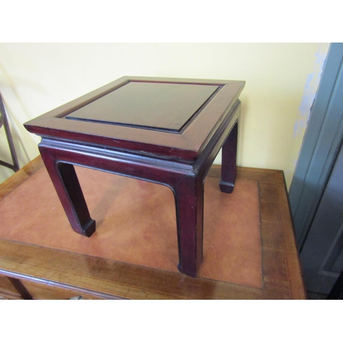 99 - Oriental Cherrywood Vintage Coffee or End Table Square Form Approximately 15 Inches Square x 15 Inch... 