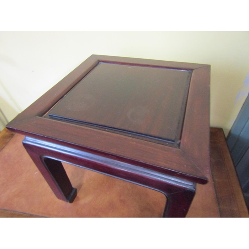 99 - Oriental Cherrywood Vintage Coffee or End Table Square Form Approximately 15 Inches Square x 15 Inch... 