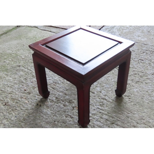 99 - Oriental Cherrywood Vintage Coffee or End Table Square Form Approximately 15 Inches Square x 15 Inch... 