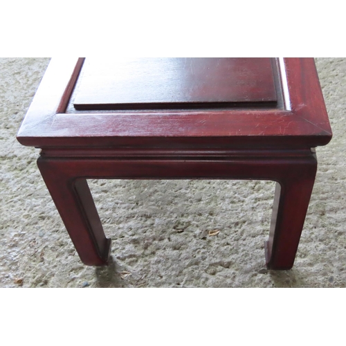 99 - Oriental Cherrywood Vintage Coffee or End Table Square Form Approximately 15 Inches Square x 15 Inch... 