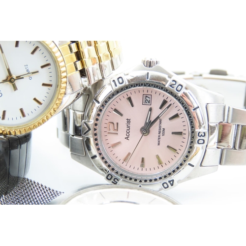 136 - Five Various Wristwatches Midsize including Examples by Alfex  Accurist and Skaghen