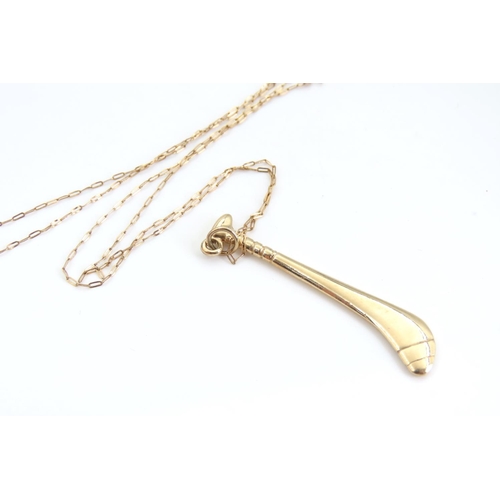 158 - 9 Carat Yellow Gold Camogie Pendant Necklace Mounted on 9 Carat Yellow Gold Chain