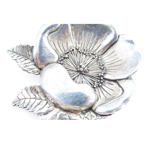 160 - Vintage Silver Ladies Brooch Floral Motif 6.5cm High