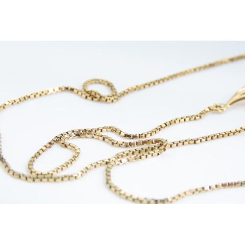 166 - 9 Carat Yellow Gold Leaf Motif Ladies Necklace Articulated Chain Necklace 42cm Long