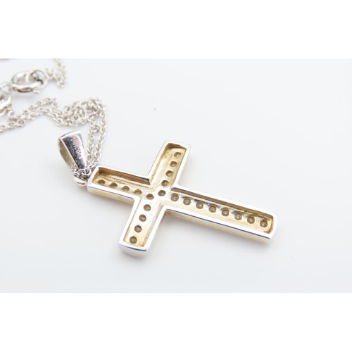 175 - 14 Carat Gold and Gemset Crucifix Pendant Mounted on 9 Carat Yellow Gold Chain