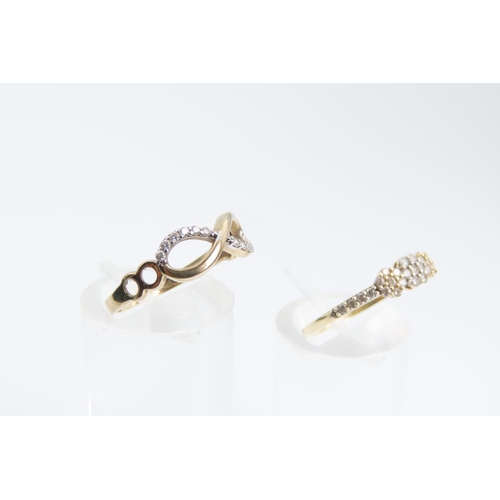 180 - Two 9 Carat Yellow Gold Gemset Ladies Rings Sizes O and a Half and N and a Half