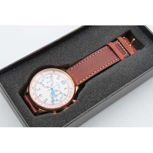 Titus Gentlemans Chronograph Wristwatch Rose Gold Filled Working Order As New