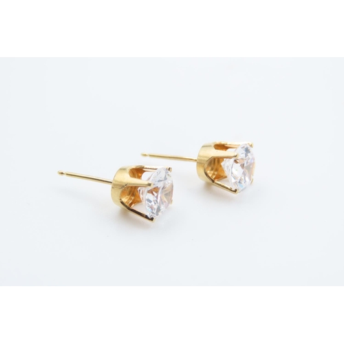 83 - Pair of 18 Carat Yellow Gold Gemset Ladies Earrings Good Colour