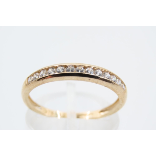 17 - 9 Carat Yellow Gold Ladies Half Eternity Ring Gemset Ring Size Q and a Half