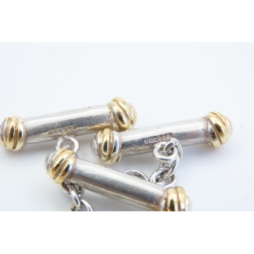 41 - Pair of Silver Gilt Cuff Links Attractively Detailed