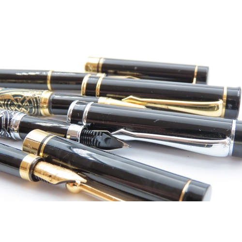 58 - Three Fountain Pens Two with 14 Carat Gold Nibs and Another Ball Point Pen Each contained within Lac... 