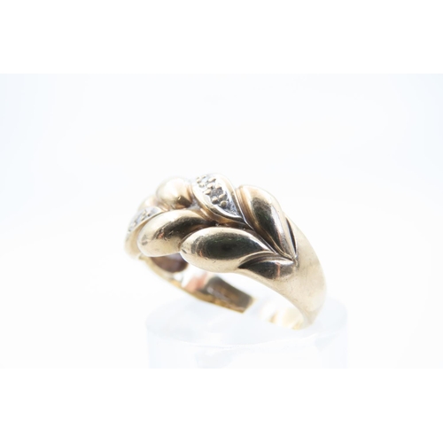 8 - Diamond Set Ladies Ring 9 Carat Yellow Gold Ring Size K