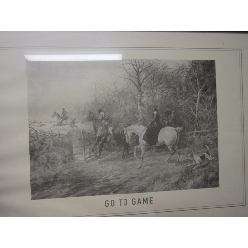 950 - Two French Grey Framed Hunting Prints Titled Go To Game and Game is Over Each Approximately 18 Inche... 