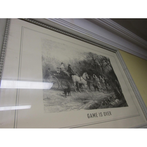 950 - Two French Grey Framed Hunting Prints Titled Go To Game and Game is Over Each Approximately 18 Inche... 