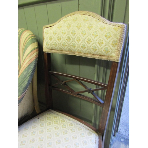 951 - Upholstered Edwardian Mahogany Framed Bedroom Chair and Another Two Items in Lot