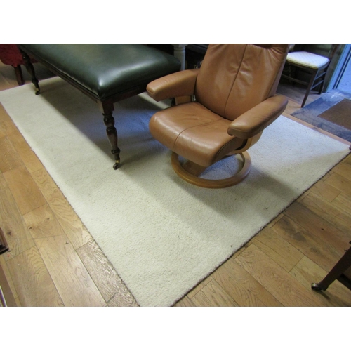 953 - Pure Wool Cream Ground Rug Approximately 9ft 8 Inches Long x 6ft 6 Inches Wide Good Pile to Entire