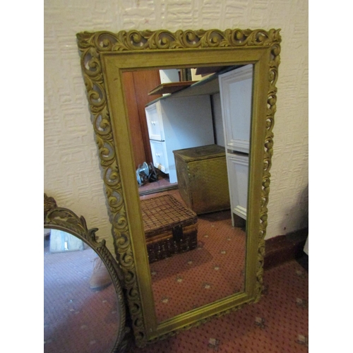 101 - Three Various Mirrors Including Oval Walnut Example Tallest Approximately 26 Inches High