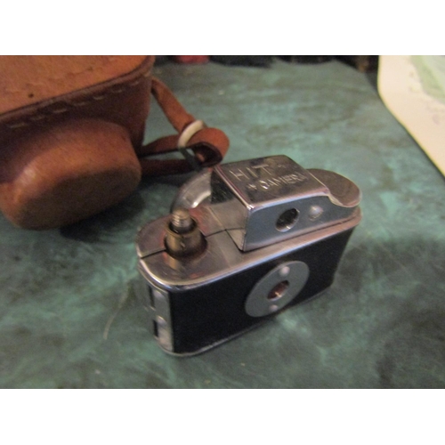 115 - Vintage Mini Spy Camera with Original Leather Carry Case Approximately 7cm Wide