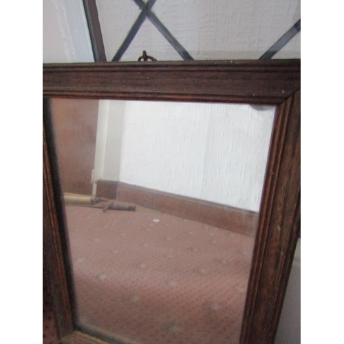 119 - Bass Antique Beer Advertising Mirror and Another Oak Framed Mirror Largest Approximately 14 Inches H... 