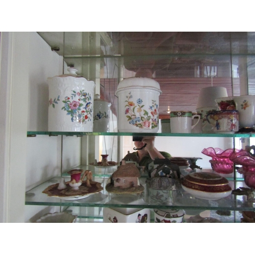 121 - Five Shelves of Various Porcelain etc Good Selection Including Tableware, Ornaments and Two Old Fox ... 