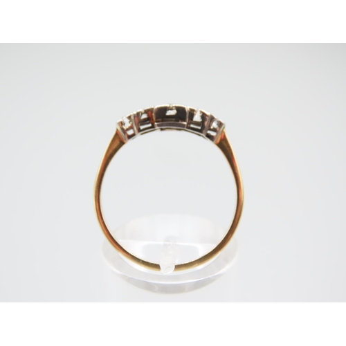 1288 - Diamond Ladies Ring Platinum Set Mounted on 18 Carat Yellow Gold Band Ring Size R and a Half