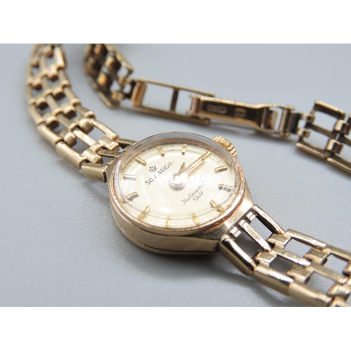 1295 - Ladies Sovereign 9 Carat Yellow Gold Cased Watch Set on Original 9 Carat Yellow Gold Bracelet Articu... 