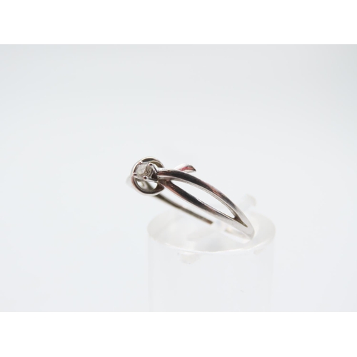 1310 - 9 Carat White Gold Diamond Set Ladies Single Stone Ring Size P