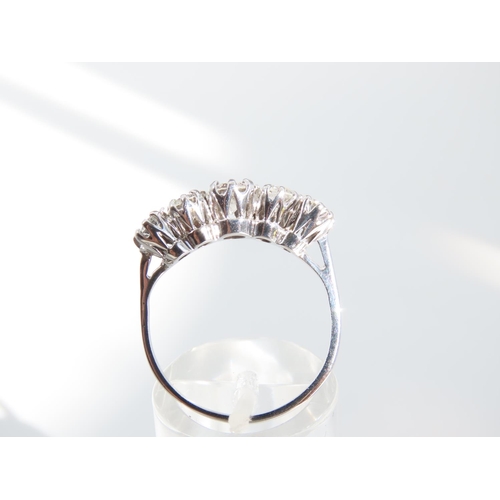 1320 - Five Stone Ladies Ring Mounted on 18 Carat White Gold Band Platinum Set Total Diamonds of High Colou... 