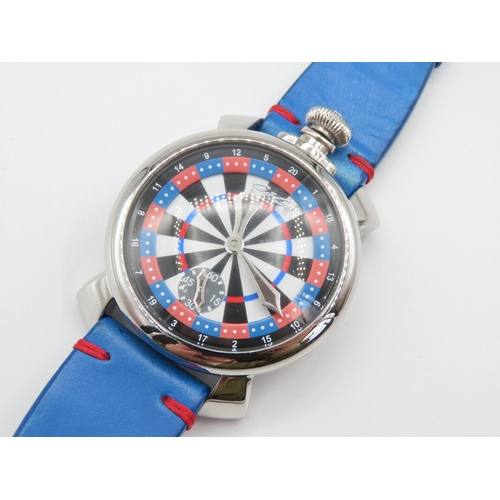 1324 - Special Edition Darts Watch with Dartboard Motif Dial Working Order Original Strap