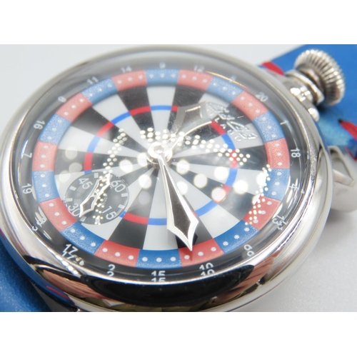 1324 - Special Edition Darts Watch with Dartboard Motif Dial Working Order Original Strap