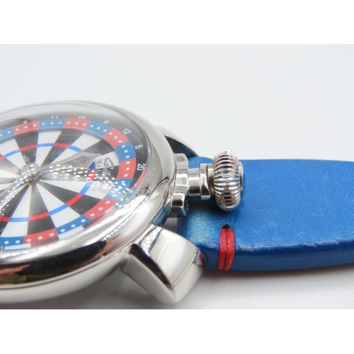 1324 - Special Edition Darts Watch with Dartboard Motif Dial Working Order Original Strap