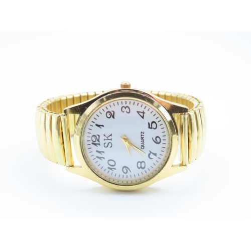 1326 - SK Gentlemans Quartz Watch Gold Filled on Expanding Strap