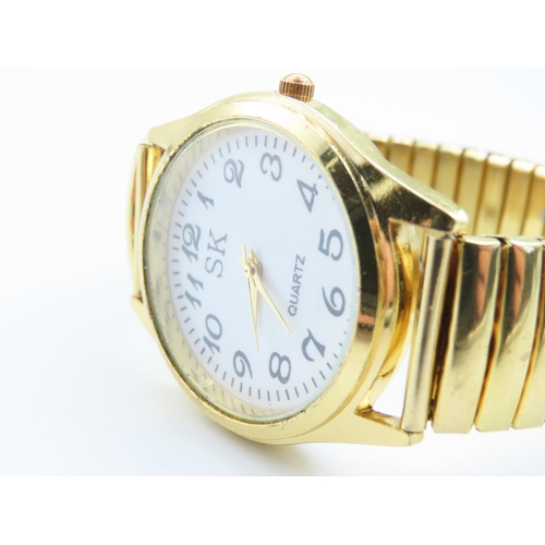 1326 - SK Gentlemans Quartz Watch Gold Filled on Expanding Strap