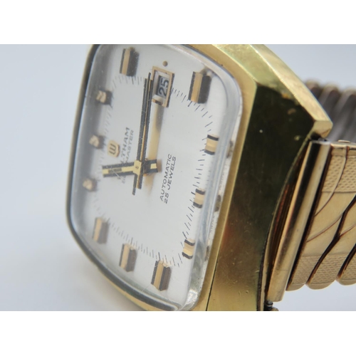 1328 - Waltham Vintage Gentlemans Television Dial Wristwatch Date Aperture Bellmaster Movement Good Conditi... 