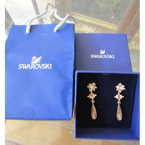 1330 - Swarovski Pair of Gemstone Set Ladies Drop Earrings Contained within Original Box and Packaging