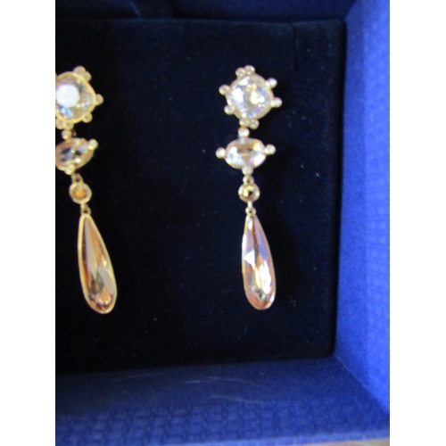 1330 - Swarovski Pair of Gemstone Set Ladies Drop Earrings Contained within Original Box and Packaging