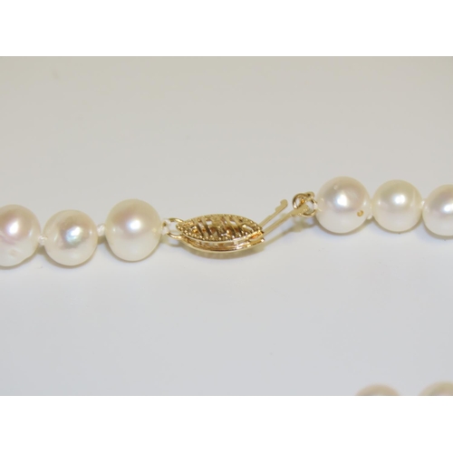 1333 - Pearl and Choral Ladies Single Strand Necklace with 14ct Gold Clasp Pearl of Attractive Hugh