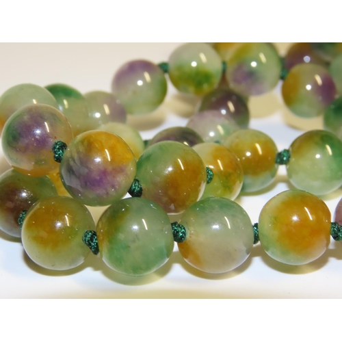 1336 - Ladies Jade Bead Necklace Lavender Apple and Green Jade