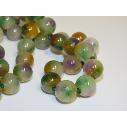 1336 - Ladies Jade Bead Necklace Lavender Apple and Green Jade