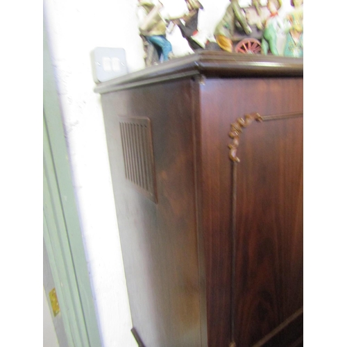 34 - Two Door Entertainment Cabinet Mahogany Queen Anne Supports Approximately 3ft Wide