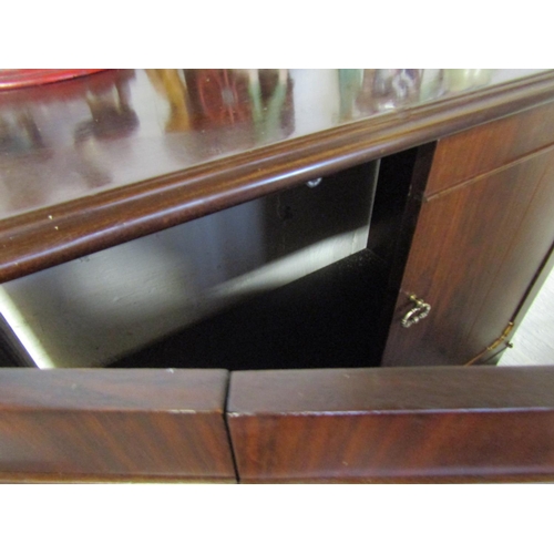 34 - Two Door Entertainment Cabinet Mahogany Queen Anne Supports Approximately 3ft Wide
