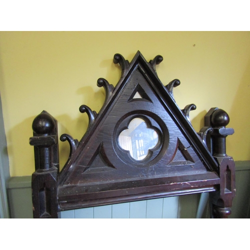 36 - Antique Gothic Fire Surround with Inset Mirror to Top 38 Inches Wide x 62 Inches High Approximately