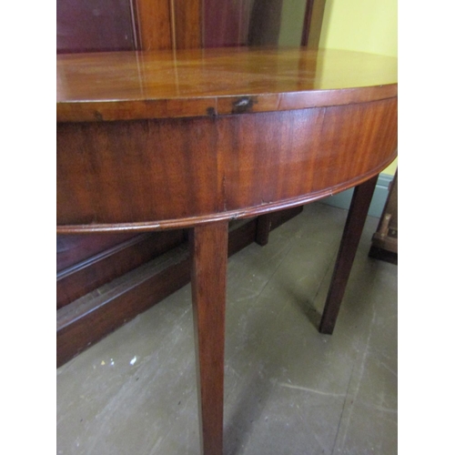 4 - Georgian Demi Lune Mahogany Side Table Approximately 3ft Wide x 29 Inches High