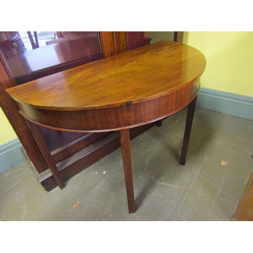 4 - Georgian Demi Lune Mahogany Side Table Approximately 3ft Wide x 29 Inches High