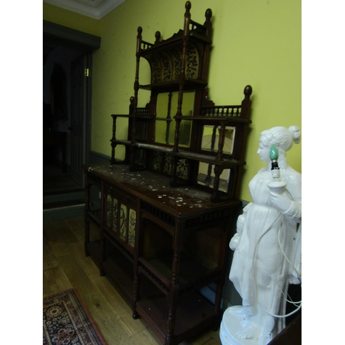 40 - Gillows Side Cabinet Attractively Detailed Approximately 5ft Wide x 6ft 10 Inches High Gilded and De... 