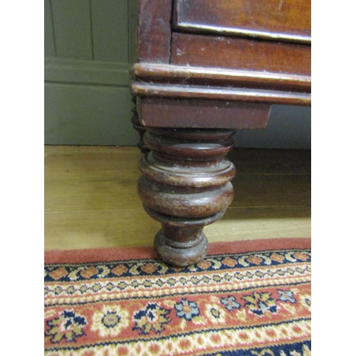 42 - William IV Figured Mahogany Chest of Drawers Two Short Four Long Above Turn Supports 48 Inches Wide ... 